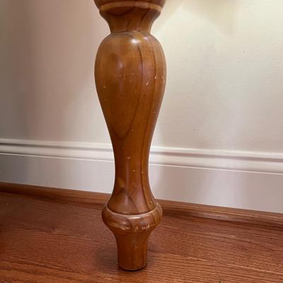 Pair Wooden Glass Top Side Tables