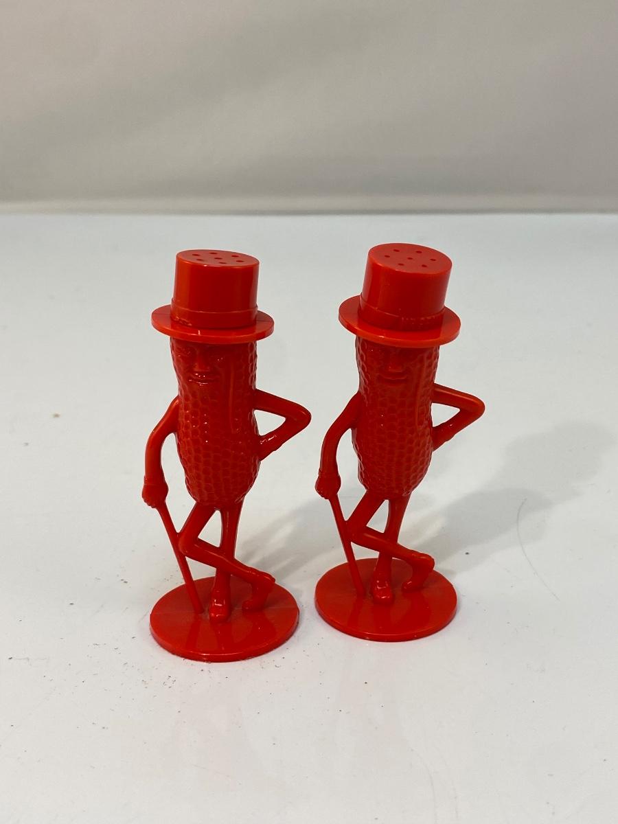 Retro Red Plastic Mr. Peanut Salt & Pepper Shakers | EstateSales.org