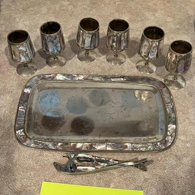 Alpaca Mexico Abalone Goblet Set