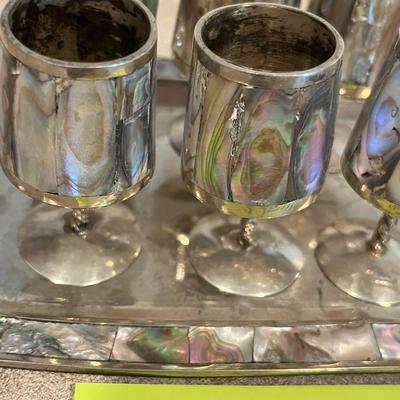 Alpaca Mexico Abalone Goblet Set