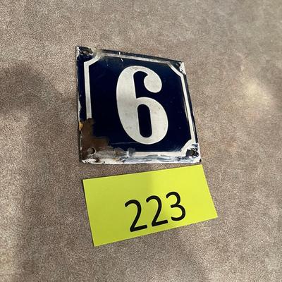 Antique Enamel Number