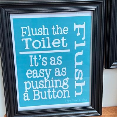 5 Framed Washroom Art Prints