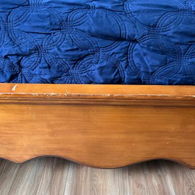 Solid Wood Queen Bed Frame with Pillow Top Mattress
