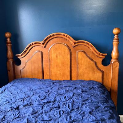 Solid Wood Queen Bed Frame with Pillow Top Mattress