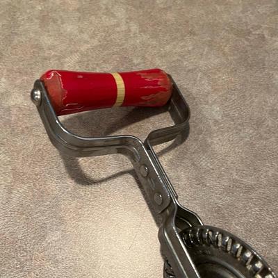 Crock Bowl & Vintage Egg Beater