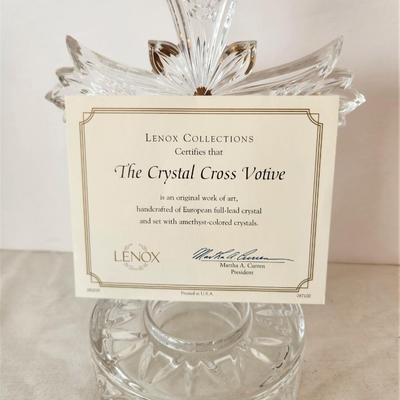 Lot #76  LENOX Crystal Cross Votive