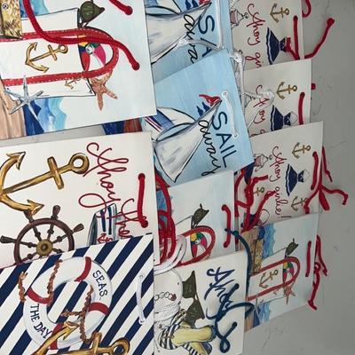 Lot of 11 sailer gift bags "ahoy girlie"