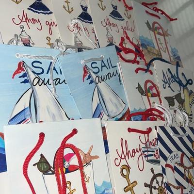 Lot of 11 sailer gift bags "ahoy girlie"