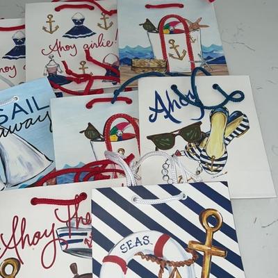 Lot of 11 sailer gift bags "ahoy girlie"