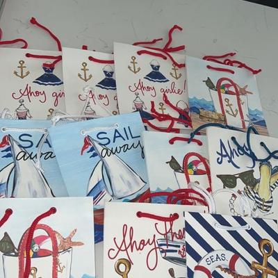 Lot of 11 sailer gift bags "ahoy girlie"