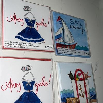 Notecards and envelopes lot of 4 "sailer themes"