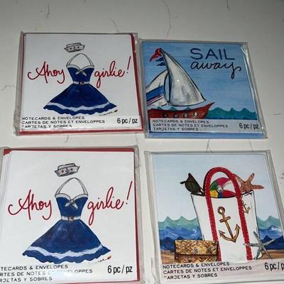 Notecards and envelopes lot of 4 "sailer themes"