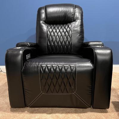 2 Showtime Black Home Theater Power Recliners Chairs