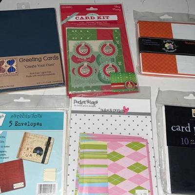 Lot of 6 card making kits / notes and envelopes