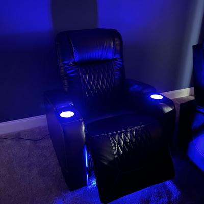 2 Showtime Black Home Theater Power Recliners Chairs