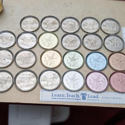 23 Vintage Aluminum Flight Coasters
