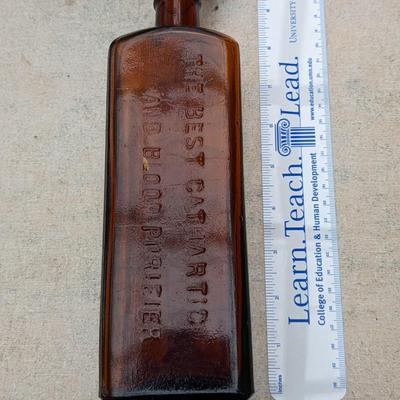 Antique Yellow Amber Lash's Bitters Natural Tonic Laxative