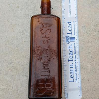 Antique Yellow Amber Lash's Bitters Natural Tonic Laxative