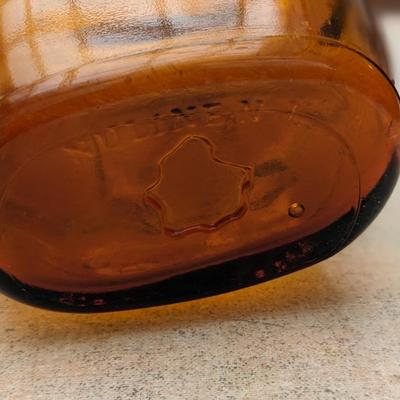 Amber Glass George Washington Father Country Flask