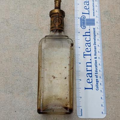 ANTIQUE RICHARD HUDNUT VIOLET SEC TOILET WATER EMBOSSED BOTTLE