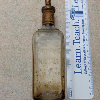 ANTIQUE RICHARD HUDNUT VIOLET SEC TOILET WATER EMBOSSED BOTTLE