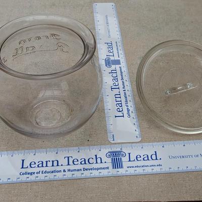 Rare 'From The Rexall Store' Embossed Glass Advertising Bowl and Lid
