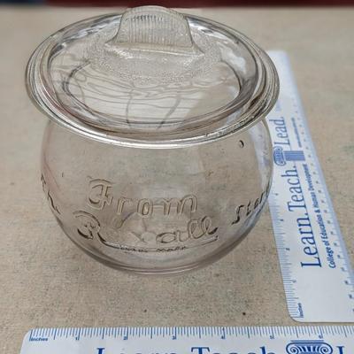 Rare 'From The Rexall Store' Embossed Glass Advertising Bowl and Lid