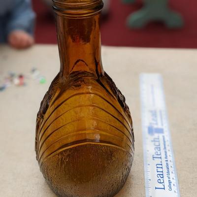 RARE Amber Arrowhead Spring Water Indian Chief Refrigerator Bottle