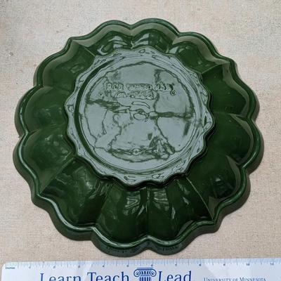 Vintage Red Wing Pottery M-1568 Serving Bowl Green 11" Candy Dish Ceramic