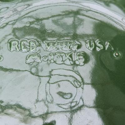 Vintage Red Wing Pottery M-1568 Serving Bowl Green 11" Candy Dish Ceramic