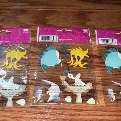 Lot of 3 disney sebastian and friends dimensional stickers