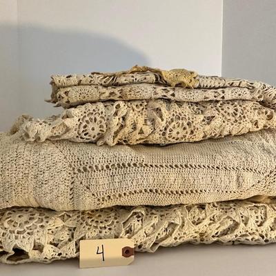 Vintage Crocheted Linen Lot