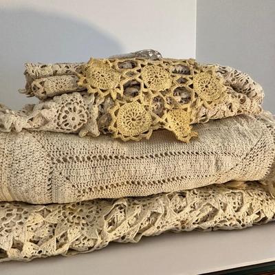Vintage Crocheted Linen Lot
