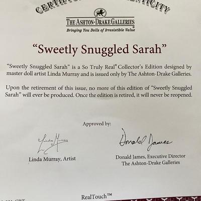 Ashton Drake Galleries Sweetly Snuggled Sarah Doll Lot