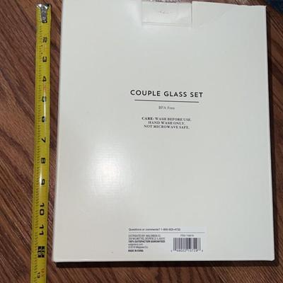 set of wine glasses couple glass set Mr and mrs (set 1 of 2)