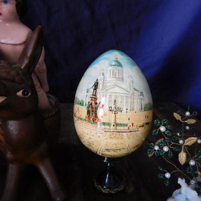 COOL VINTAGE DONKEY PLANTER WITH ITEMS FROM AROUND THE WORLD & MORE