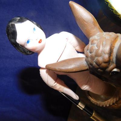 COOL VINTAGE DONKEY PLANTER WITH ITEMS FROM AROUND THE WORLD & MORE