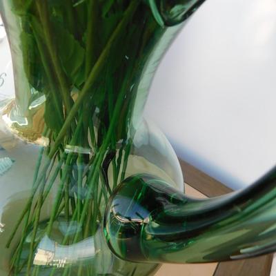 VINTAGE GREEN GLASSWARE AND HOME DECOR