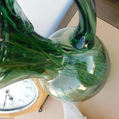 VINTAGE GREEN GLASSWARE AND HOME DECOR