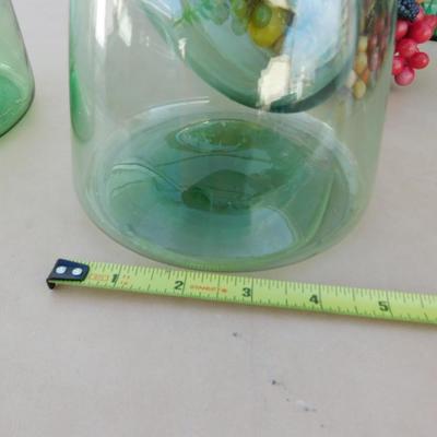 VINTAGE GREEN GLASSWARE AND HOME DECOR