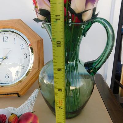 VINTAGE GREEN GLASSWARE AND HOME DECOR