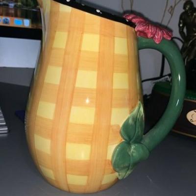Becca Signature Collection Flower Hand Painted pitcher.
