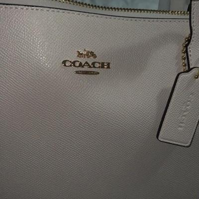 COACH Zip Top Tote Bag In CHALK/Off White. Brand New with tags