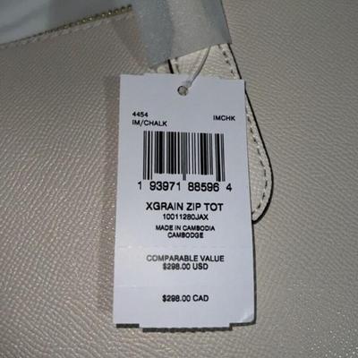 COACH Zip Top Tote Bag In CHALK/Off White. Brand New with tags