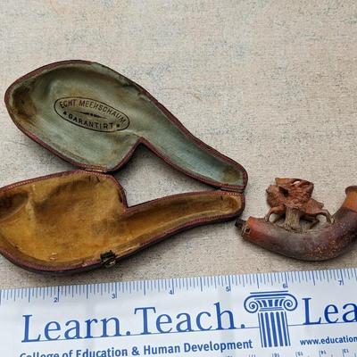 ANTIQUE Meerschaum HAND CARVED Elk Pipe