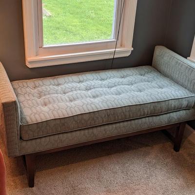 Custom Upholstered Bench with Pillows
