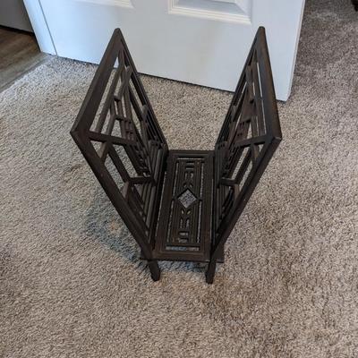 Vintage Frank Lloyd Wright Lake Geneva Hotel Design Iron Magazine Rack