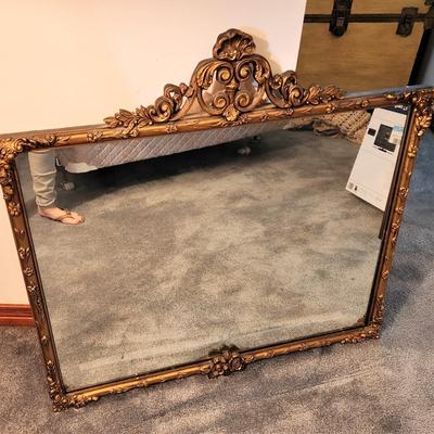 Lot #84  Vintage Ornate Wall Mirror - heavy!