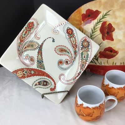 290 Floral Decor Lot with Red Wing Pottery Pitcher