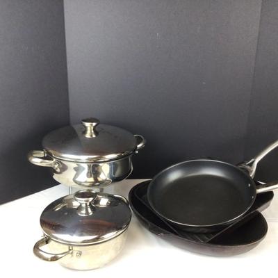 293 Pots & Pans Lot Swiss Diamond & Calphalon